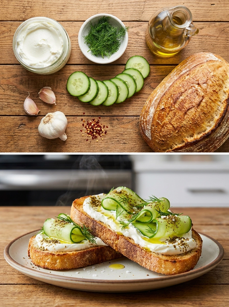 Dill Cucumber Labneh Toast
